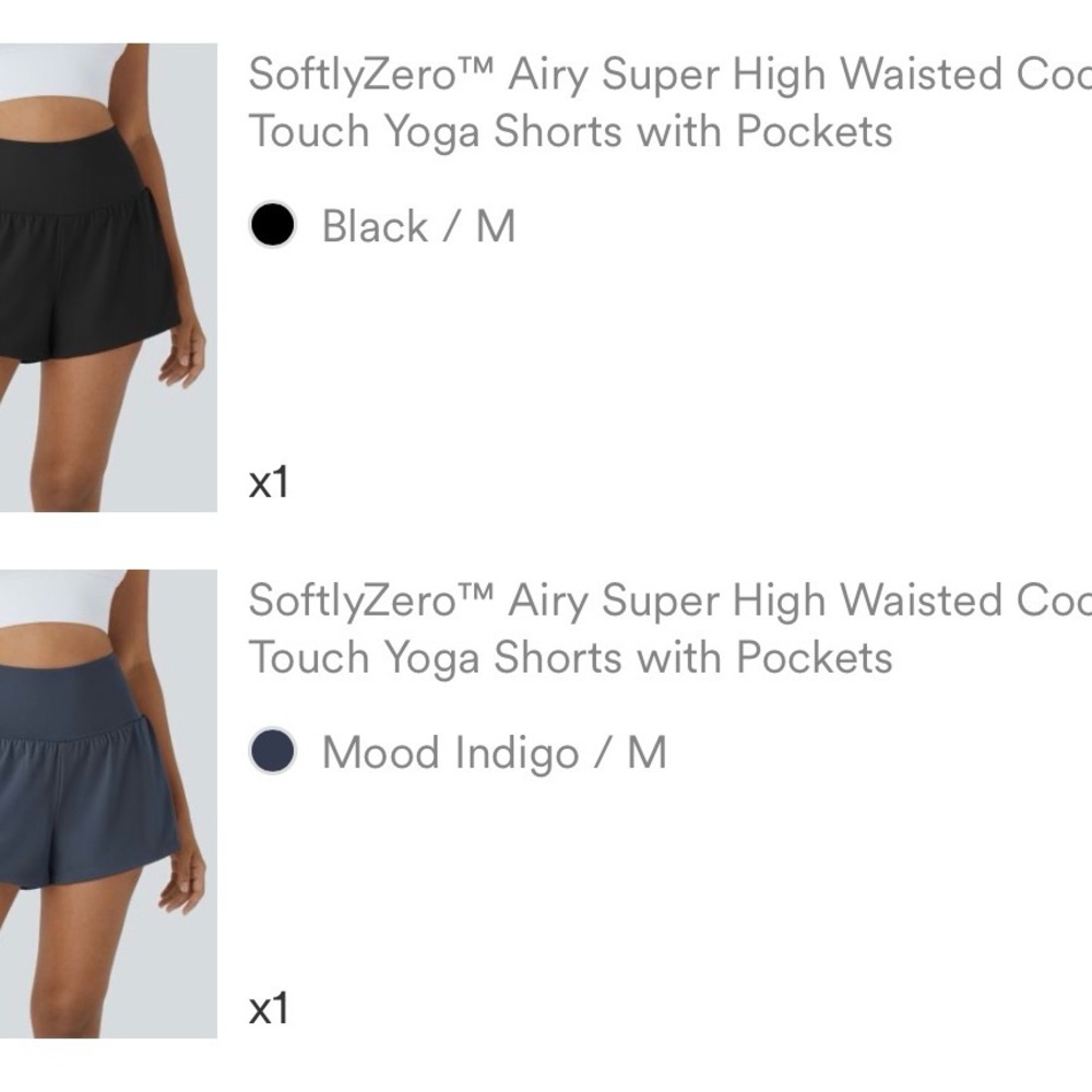 HALARA SoftlyZero™ High Waisted Yoga Shorts - Black and Mood Indigo